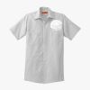 Short Sleeve Striped Industrial Work Shirt Thumbnail